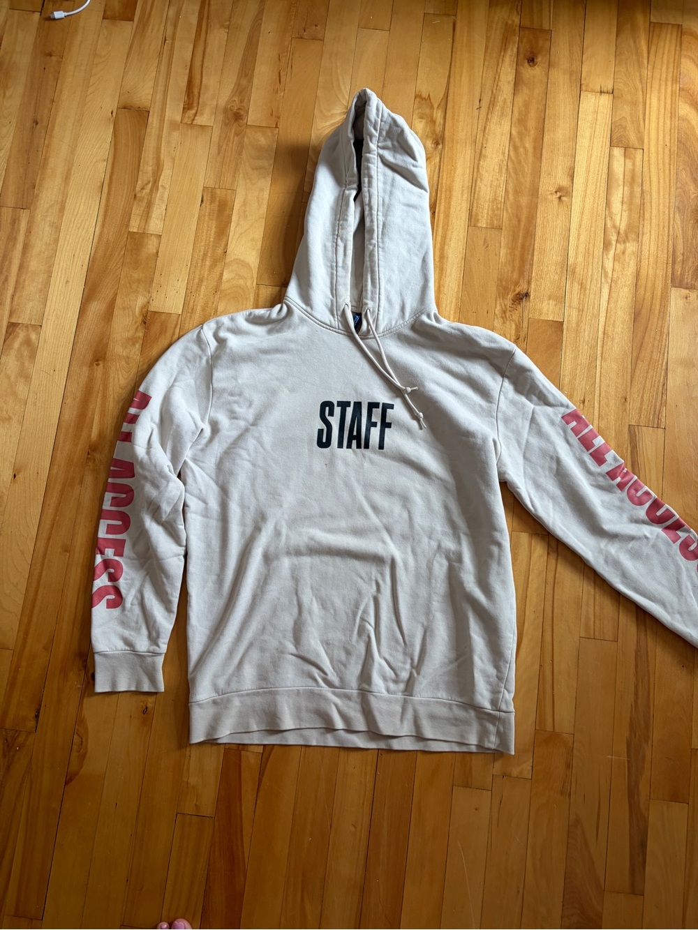 Staff Graphic Hoodie - Light Beige/Cream Justin Bieber